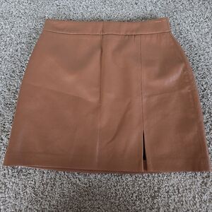 Aritzia Wilfred Brown Faux Leather Pencil Skirt
